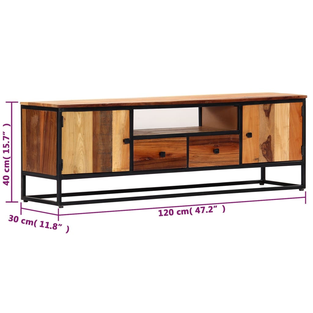 Meuble TV en Bois et Acier - 120 cm-Mon Meuble TV-11