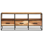Meuble TV en Bois et Fer - 110 cm-Mon Meuble TV-Marron foncé-1-2