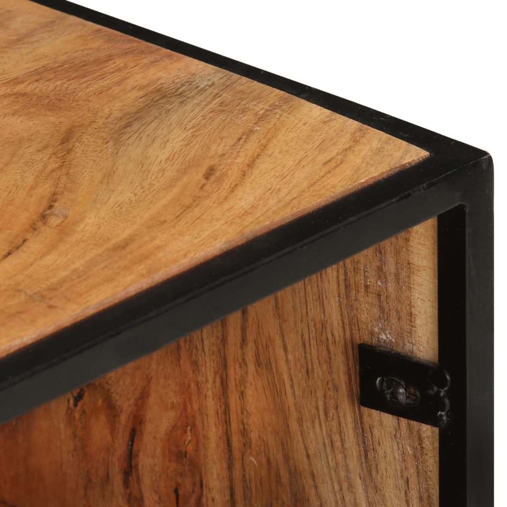 Meuble TV en Bois et Fer - 110 cm-Mon Meuble TV-Marron foncé-1-5