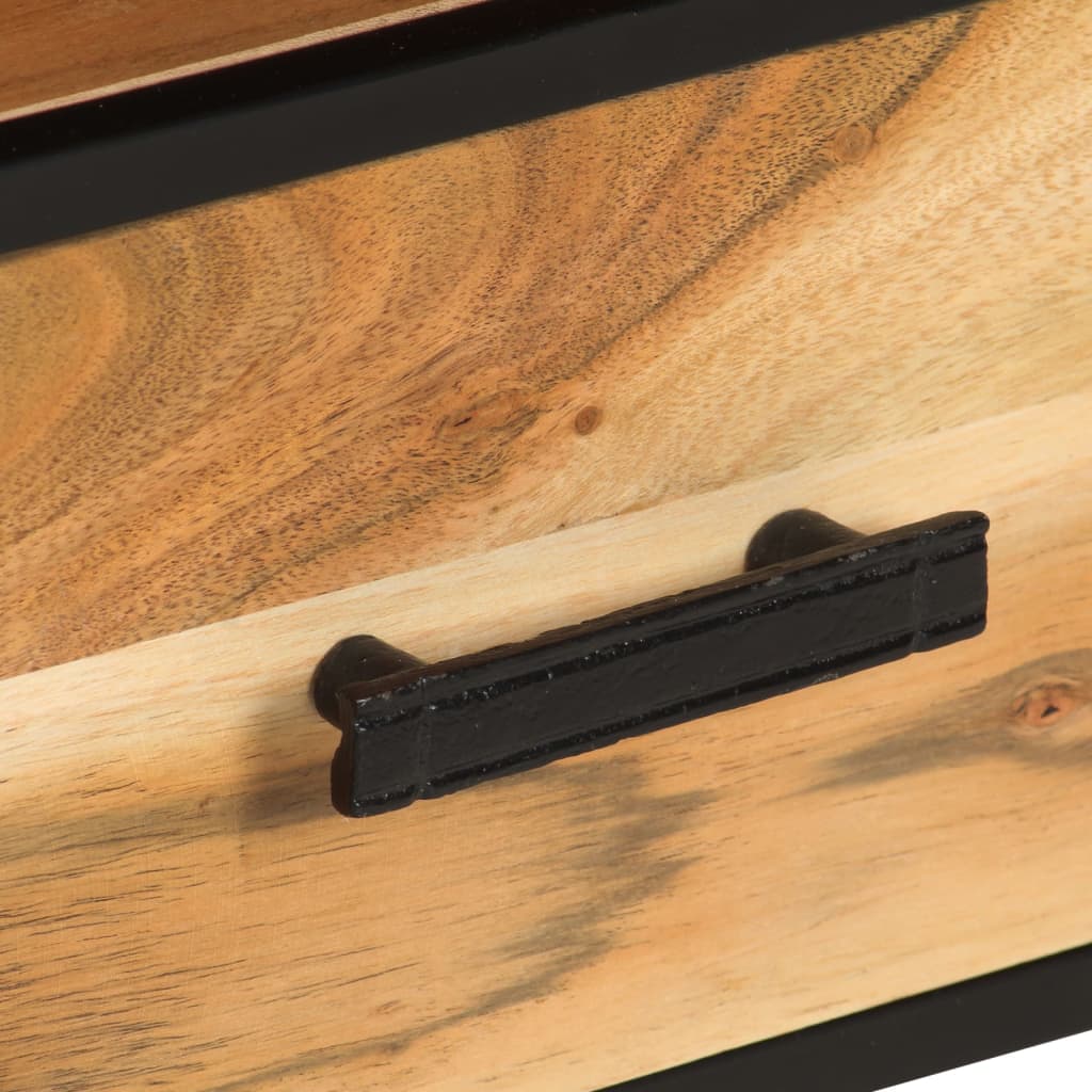 Meuble TV en Bois et Fer - 110 cm-Mon Meuble TV-Marron foncé-1-7