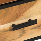 Meuble TV en Bois et Fer - 110 cm-Mon Meuble TV-Marron foncé-1-7