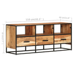 Meuble TV en Bois et Fer - 110 cm-Mon Meuble TV-Marron foncé-1-8