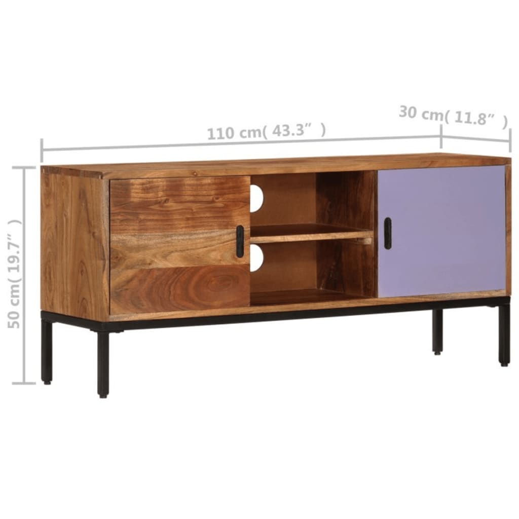 Meuble TV en Bois et Fer Forgé - 110 cm-Mon Meuble TV-9