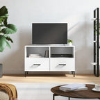 Meuble TV en Bois et Fer Noir Effet Béton - 80 cm-Mon Meuble TV-Blanc-1-17