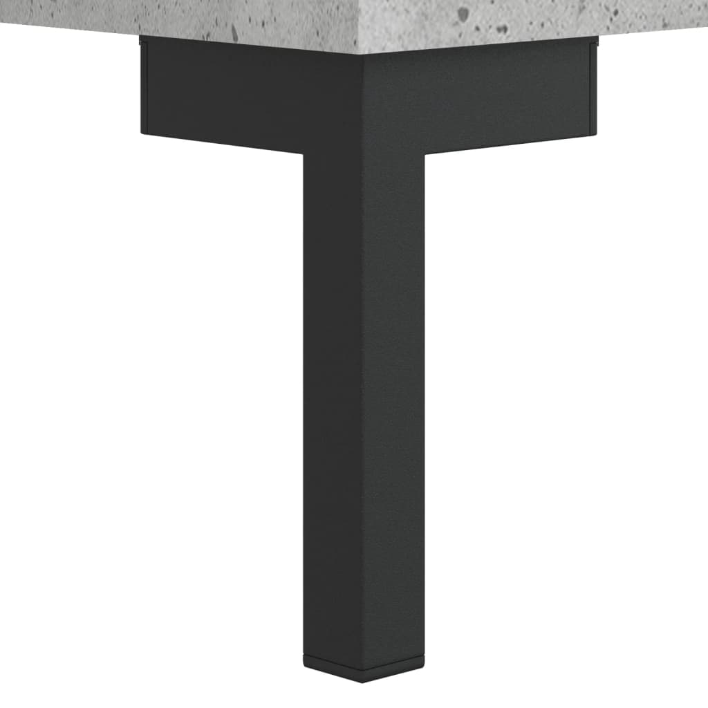 Meuble TV en Bois et Fer Noir Effet Béton - 80 cm-Mon Meuble TV-Chêne fumé-1-10