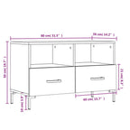 Meuble TV en Bois et Fer Noir Effet Béton - 80 cm-Mon Meuble TV-Chêne fumé-1-12