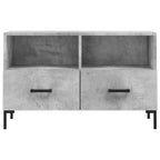 Meuble TV en Bois et Fer Noir Effet Béton - 80 cm-Mon Meuble TV-Chêne fumé-1-5