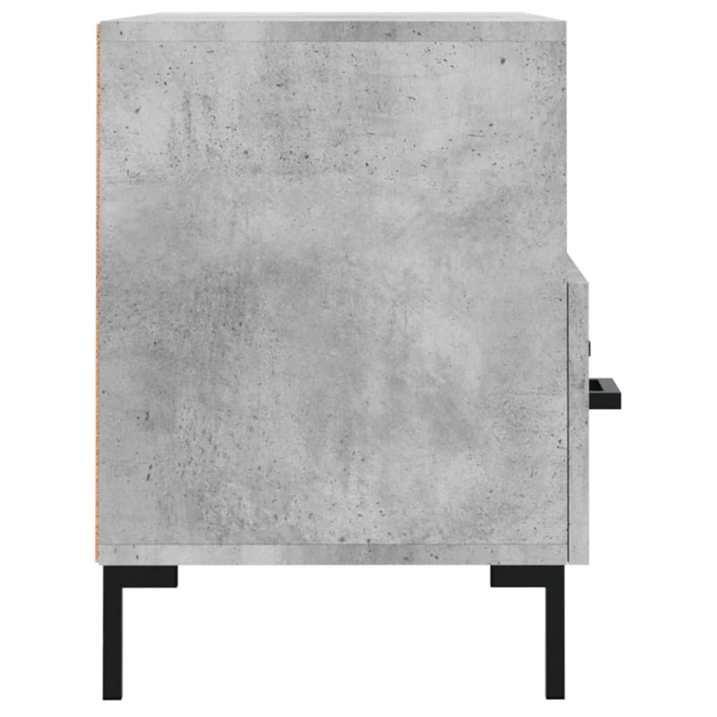 Meuble TV en Bois et Fer Noir Effet Béton - 80 cm-Mon Meuble TV-Chêne fumé-1-7