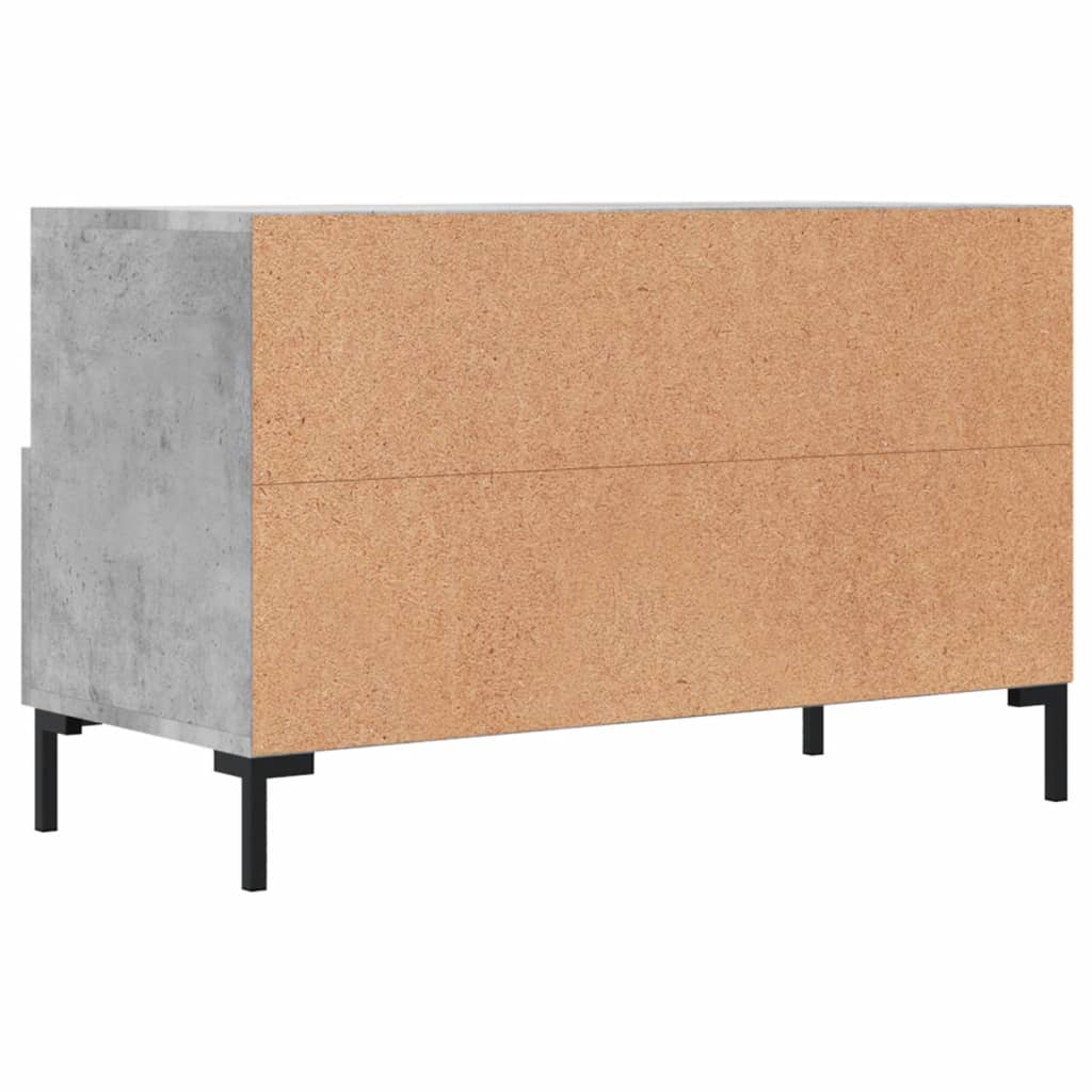 Meuble TV en Bois et Fer Noir Effet Béton - 80 cm-Mon Meuble TV-Chêne fumé-1-8