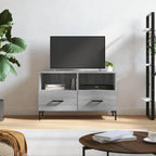 Meuble TV en Bois et Fer Noir Effet Béton - 80 cm-Mon Meuble TV-Sonoma gris-1-18