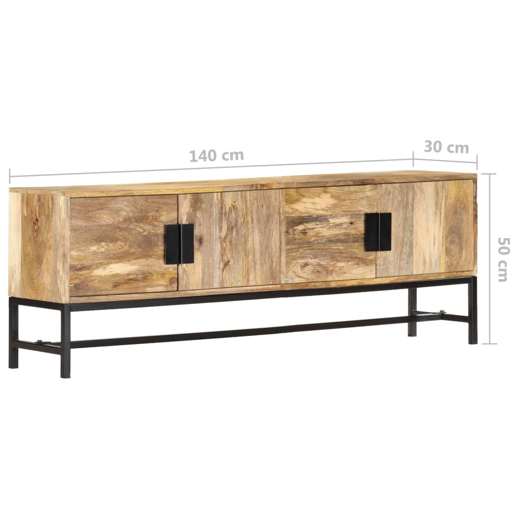 Meuble TV en Bois et Métal Noir - 140 cm-Mon Meuble TV-9