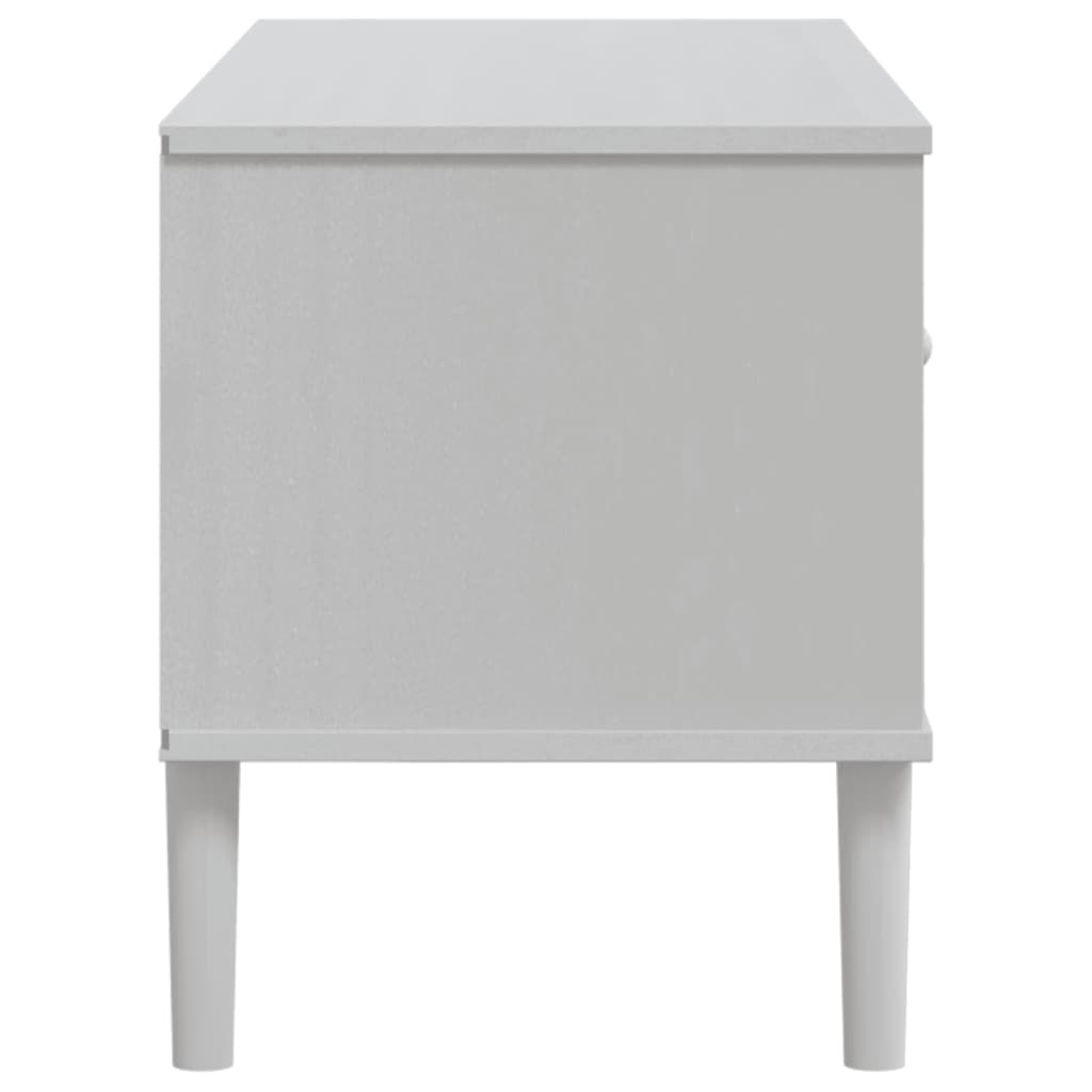 Meuble TV en Bois et Rotin Blanc - 106 cm-Mon Meuble TV-Marron-1-7