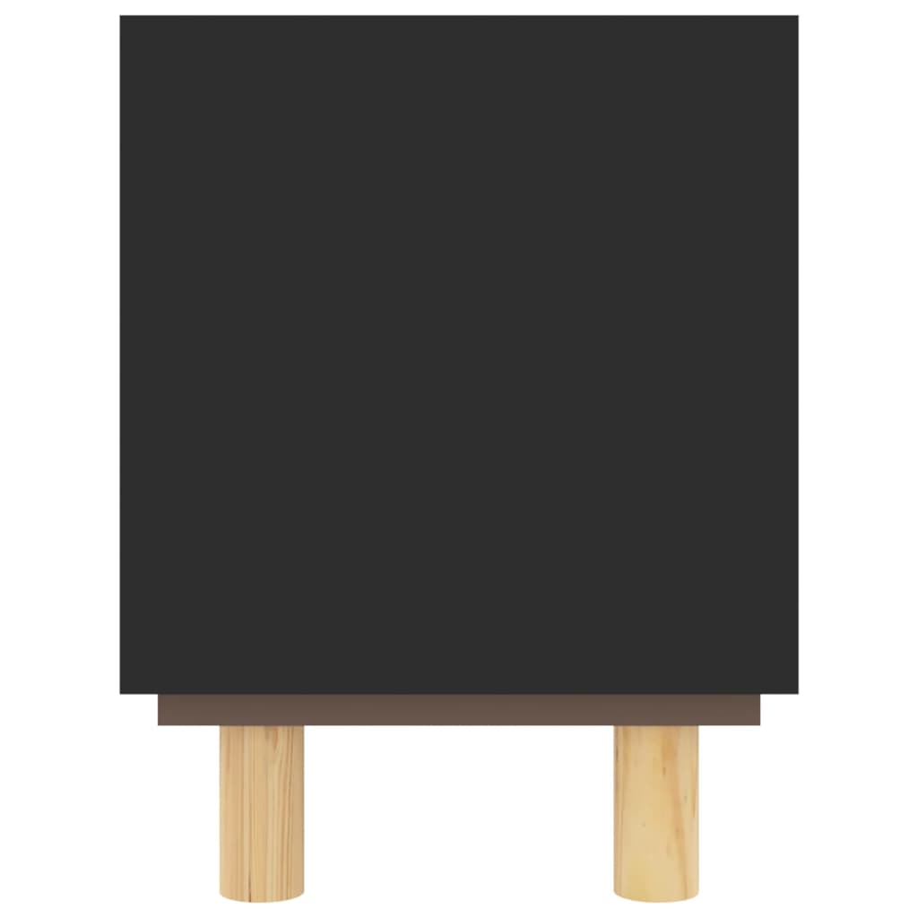 Meuble TV en Bois et Rotin Noir - 80 cm-Mon Meuble TV-Marron-1-5