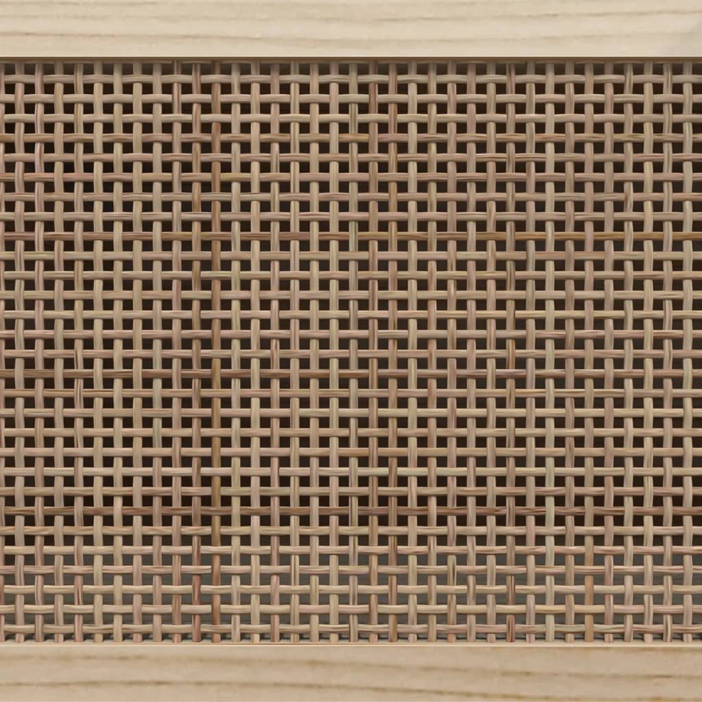 Meuble TV en Bois et Rotin Noir - 80 cm-Mon Meuble TV-Marron-1-6