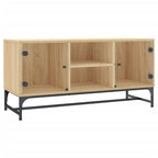 Meuble TV en Bois et Verre Effet Chêne - 102 cm-Mon Meuble TV-Chêne sonoma-1-2