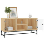 Meuble TV en Bois et Verre Effet Chêne - 102 cm-Mon Meuble TV-Chêne sonoma-1-4