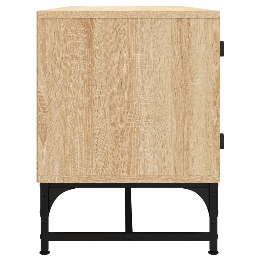 Meuble TV en Bois et Verre Effet Chêne - 102 cm-Mon Meuble TV-Chêne sonoma-1-6
