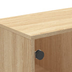 Meuble TV en Bois et Verre Effet Chêne - 102 cm-Mon Meuble TV-Chêne sonoma-1-8