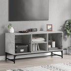 Meuble TV en Bois et Verre Effet Chêne - 102 cm-Mon Meuble TV-Gris béton-1-11
