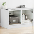 Meuble TV en Bois et Verre Moderne - 68 cm-Mon Meuble TV-Blanc-1-12