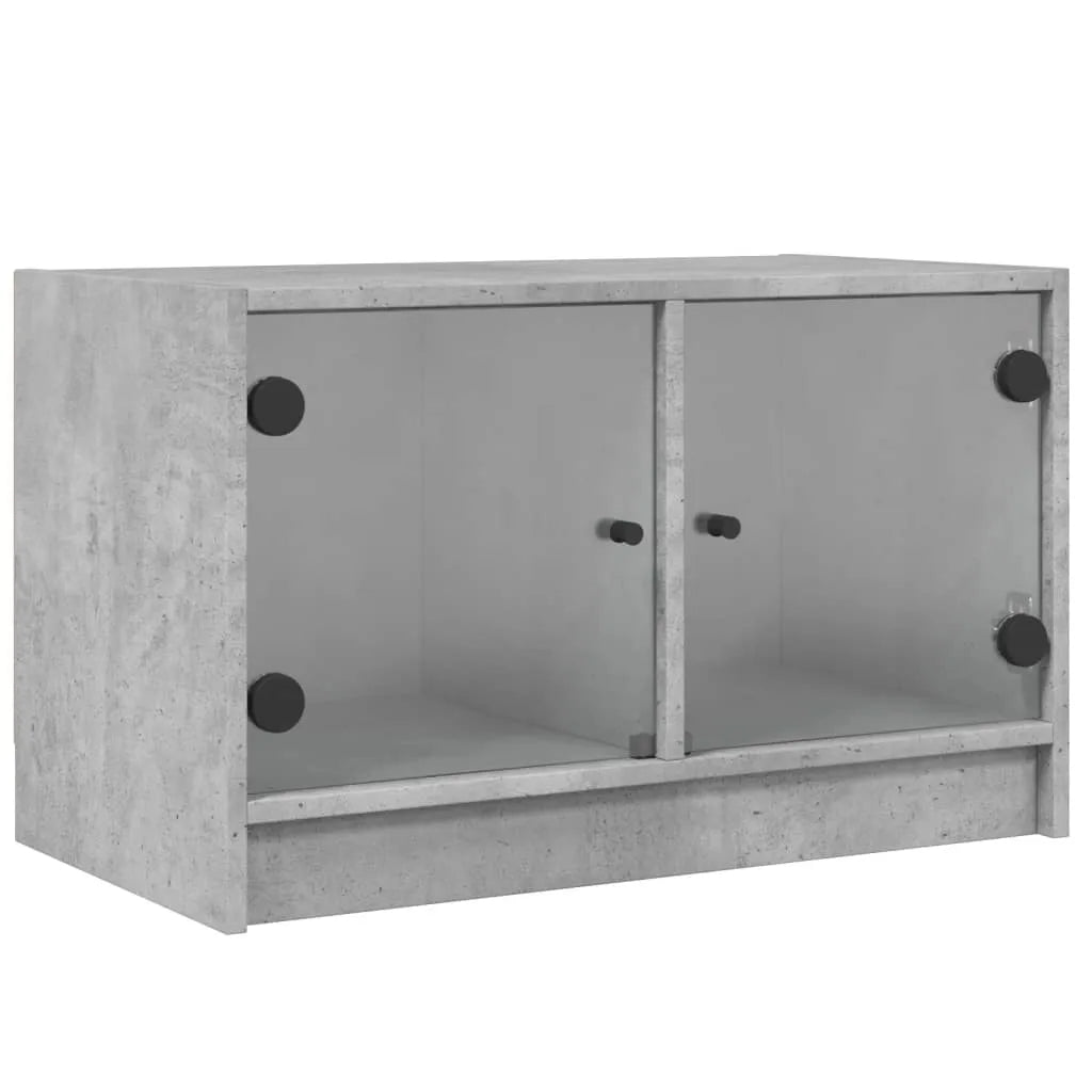 Meuble TV en Bois et Verre Moderne - 68 cm-Mon Meuble TV-Chêne fumé-1-2