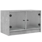 Meuble TV en Bois et Verre Moderne - 68 cm-Mon Meuble TV-Chêne fumé-1-2