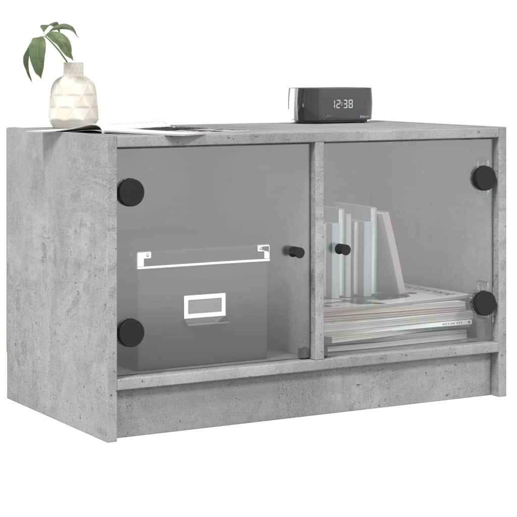 Meuble TV en Bois et Verre Moderne - 68 cm-Mon Meuble TV-Chêne fumé-1-4
