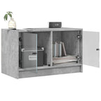 Meuble TV en Bois et Verre Moderne - 68 cm-Mon Meuble TV-Chêne fumé-1-5