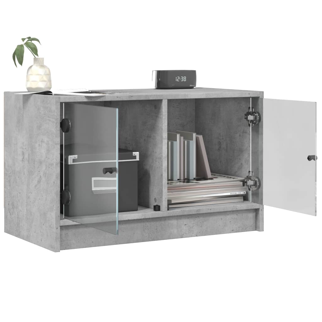 Meuble TV en Bois et Verre Moderne - 68 cm-Mon Meuble TV-Chêne fumé-1-5