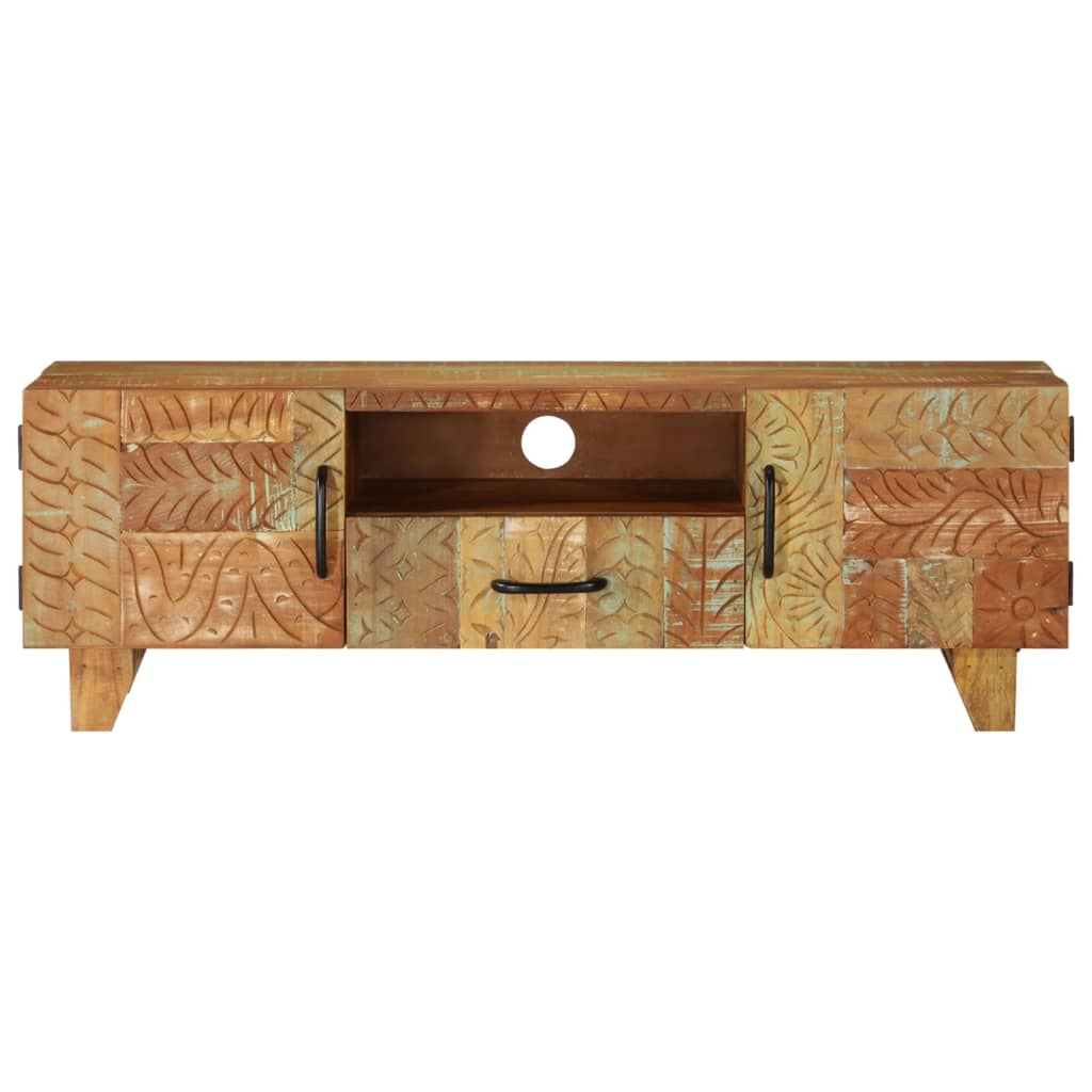 Meuble TV en Bois Fait Maison Sculpté - 120 cm-Mon Meuble TV-2