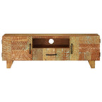 Meuble TV en Bois Fait Maison Sculpté - 120 cm-Mon Meuble TV-2