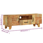 Meuble TV en Bois Fait Maison Sculpté - 120 cm-Mon Meuble TV-9
