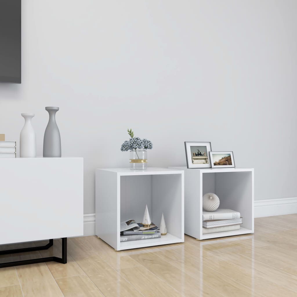 Meuble TV en Bois Gris Clair - 4 Pièces-Mon Meuble TV-Blanc-2-18