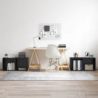 Meuble TV en Bois Gris Clair - 4 Pièces-Mon Meuble TV-Chêne noir-4-14