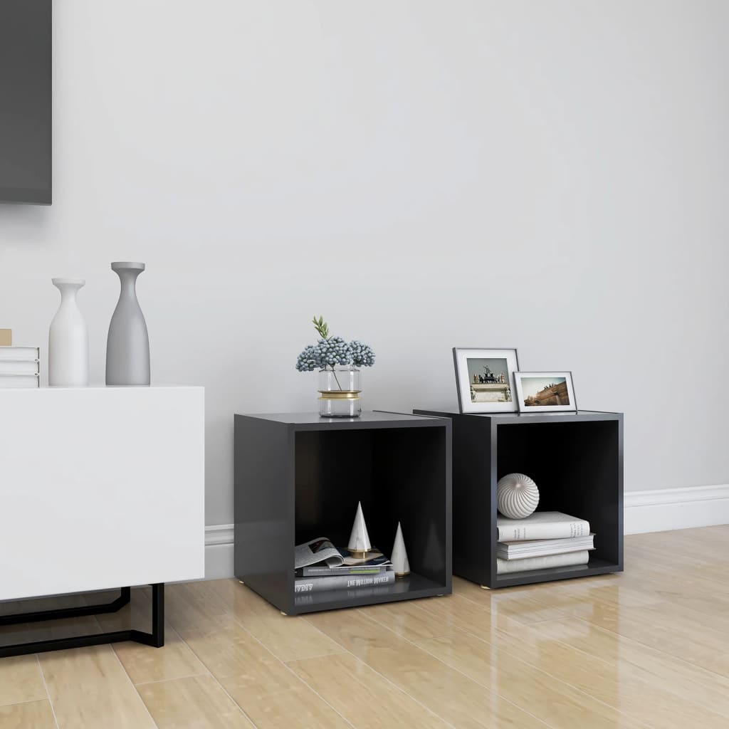 Meuble TV en Bois Gris Clair - 4 Pièces-Mon Meuble TV-Gris-2-19