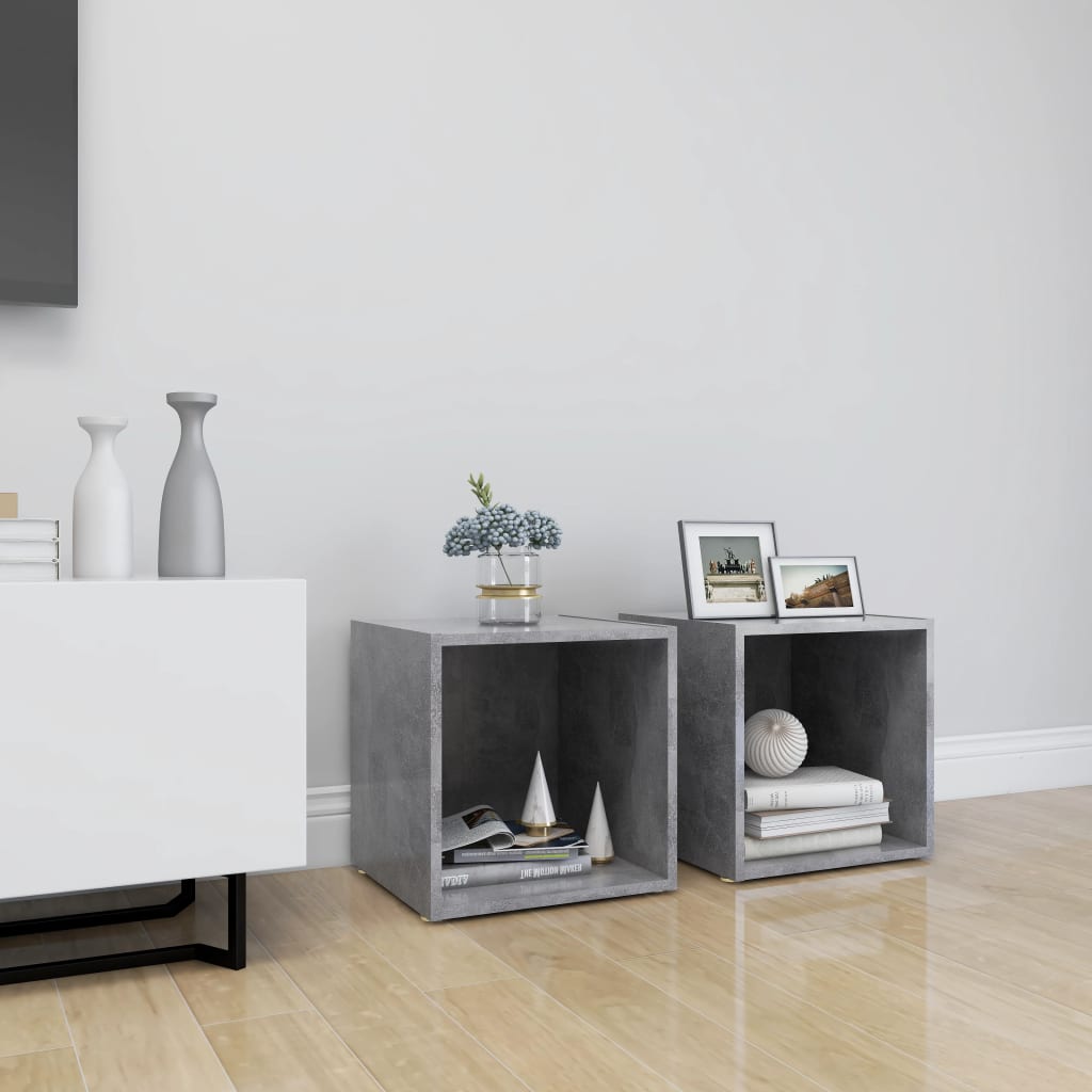Meuble TV en Bois Gris Clair - 4 Pièces-Mon Meuble TV-Gris béton-2-21