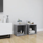 Meuble TV en Bois Gris Clair - 4 Pièces-Mon Meuble TV-Gris béton-2-21
