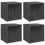 Meuble TV en Bois Gris Clair - 4 Pièces-Mon Meuble TV-Gris béton-4-2