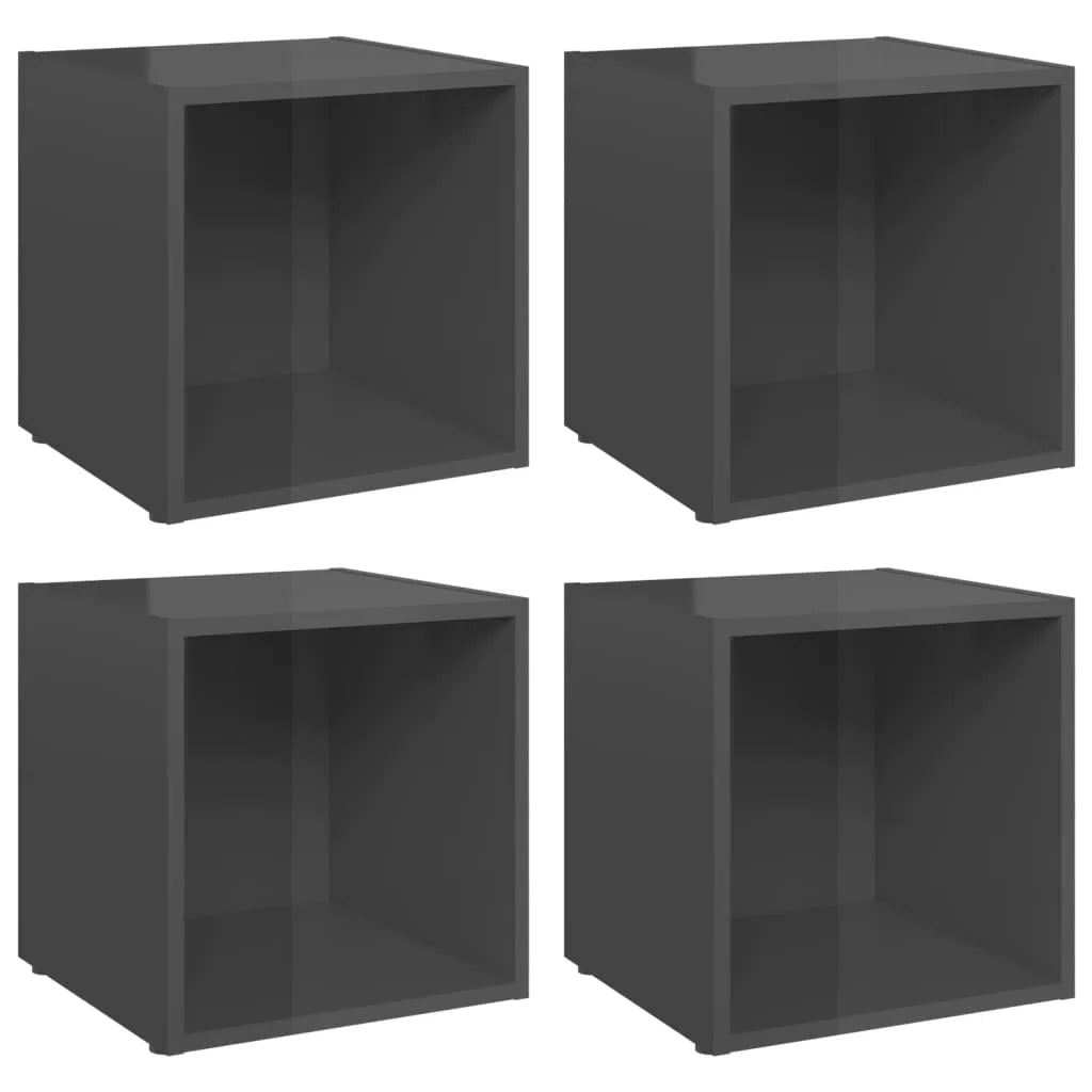 Meuble TV en Bois Gris Clair - 4 Pièces-Mon Meuble TV-Gris béton-4-2