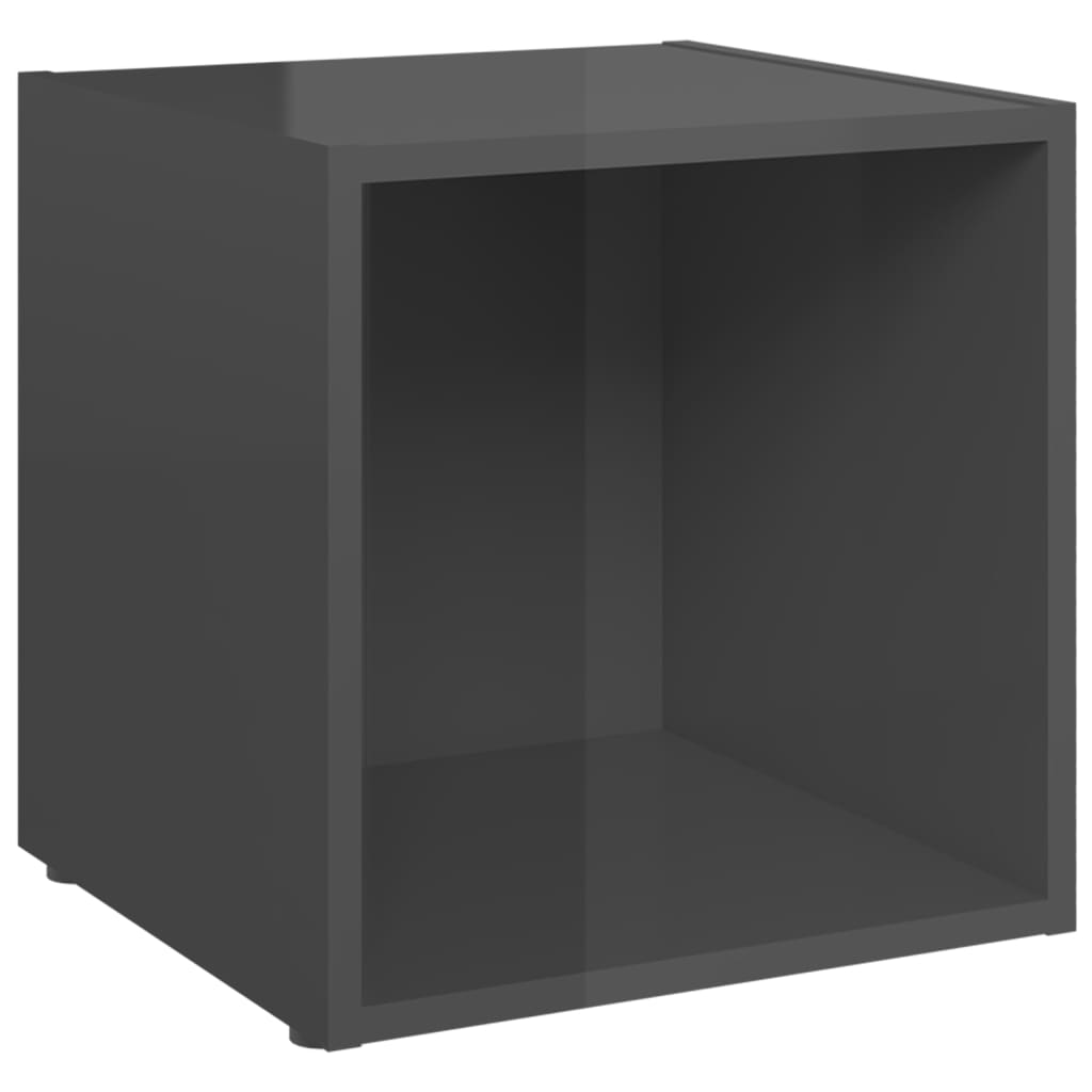 Meuble TV en Bois Gris Clair - 4 Pièces-Mon Meuble TV-Gris béton-4-3