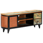 Meuble TV en Bois Massif Ancien et Métal - 120 cm-Mon Meuble TV-11