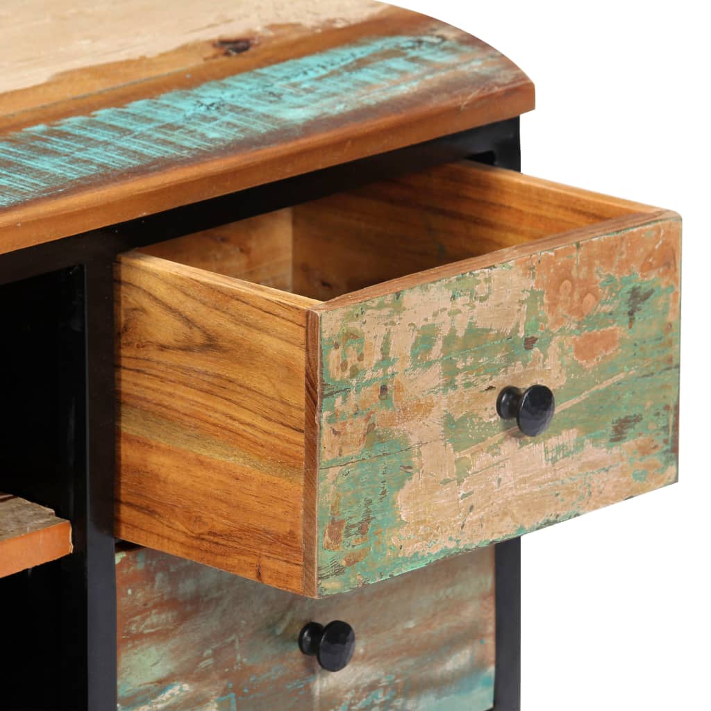 Meuble TV en Bois Massif Ancien et Métal - 120 cm-Mon Meuble TV-5