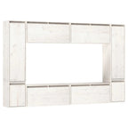 Meuble TV en Bois Massif Blanc - 8 Pièces-Mon Meuble TV-1
