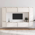 Meuble TV en Bois Massif Blanc - 8 Pièces-Mon Meuble TV-2