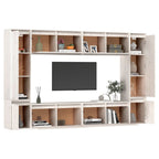 Meuble TV en Bois Massif Blanc - 8 Pièces-Mon Meuble TV-4
