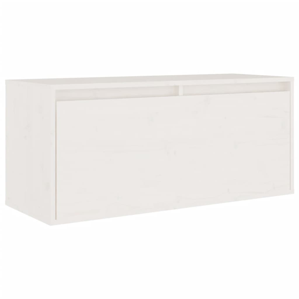 Meuble TV en Bois Massif Blanc - 8 Pièces-Mon Meuble TV-5