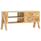 Meuble TV en Bois Massif Clair - 97 cm-Mon Meuble TV-1