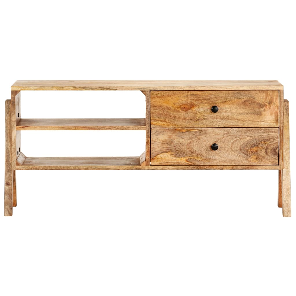 Meuble TV en Bois Massif Clair - 97 cm-Mon Meuble TV-3
