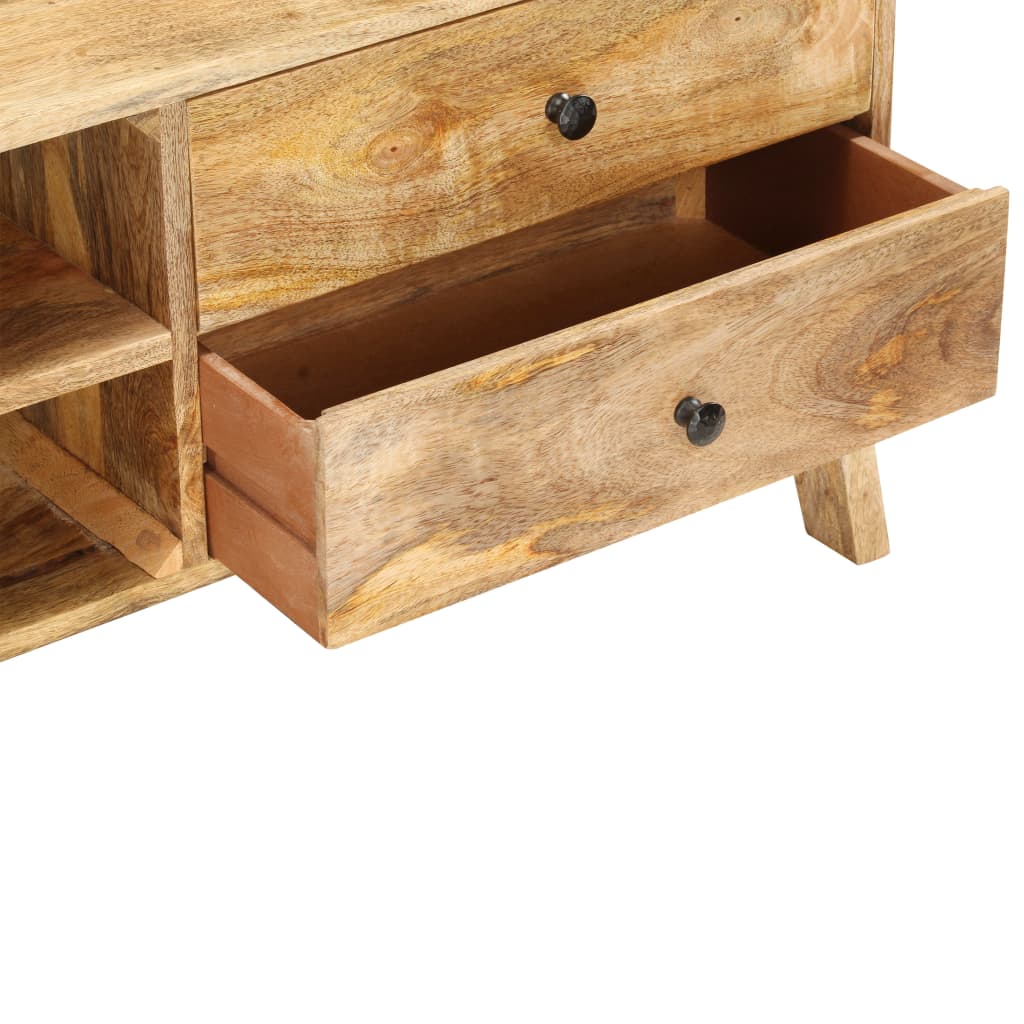 Meuble TV en Bois Massif Clair - 97 cm-Mon Meuble TV-5