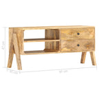 Meuble TV en Bois Massif Clair - 97 cm-Mon Meuble TV-7